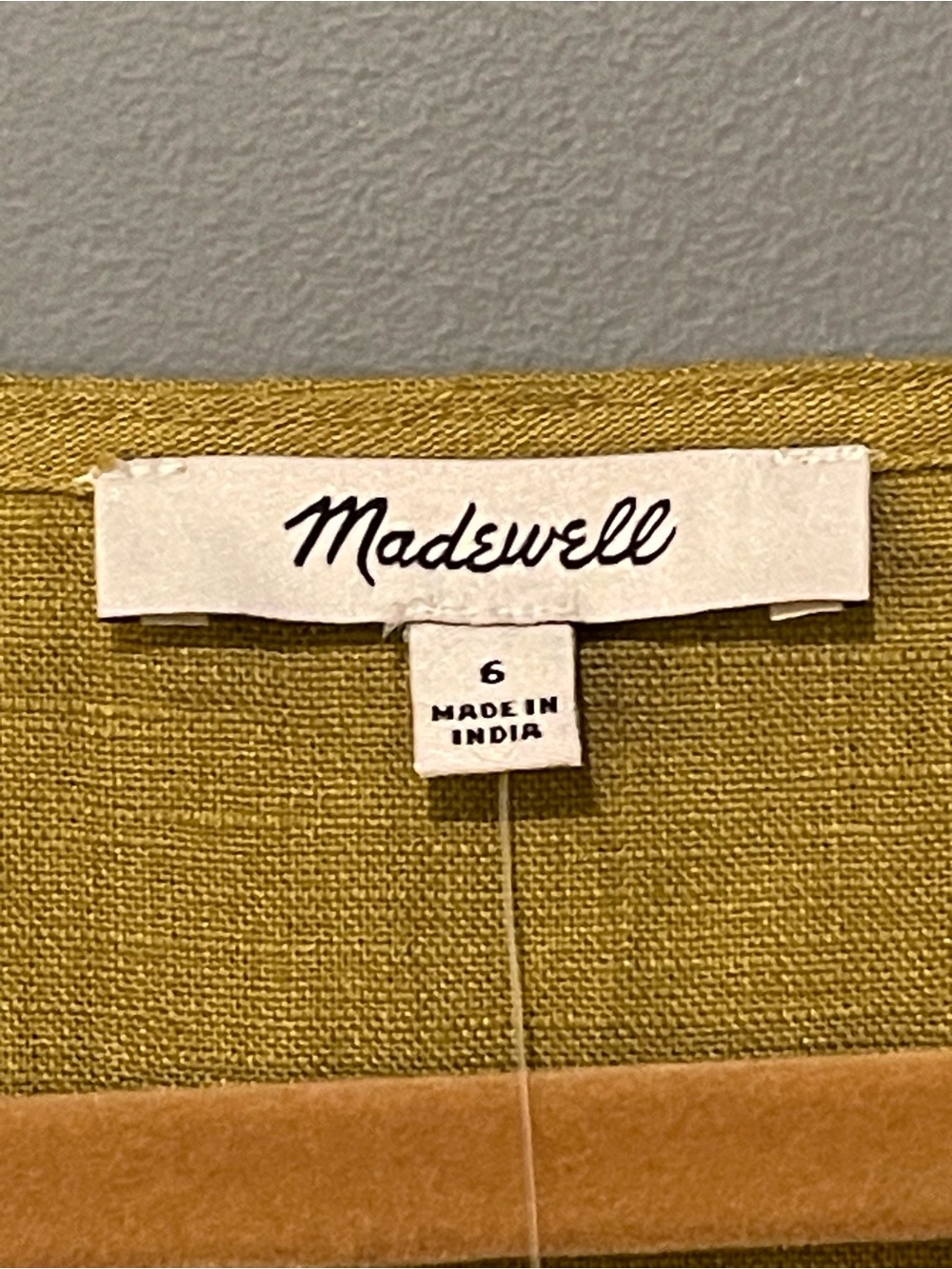 NWT Madewell Mustard Linen Blend Button Front Midi Dress 6 - Picture 12 of 14